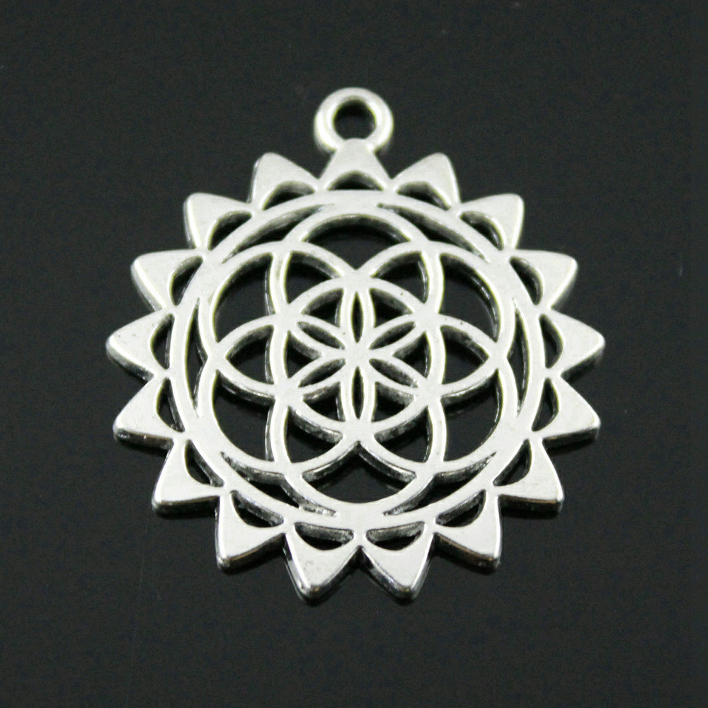 Ethnic Fashion Design - Boho Runde Blume des Lebens Charms
