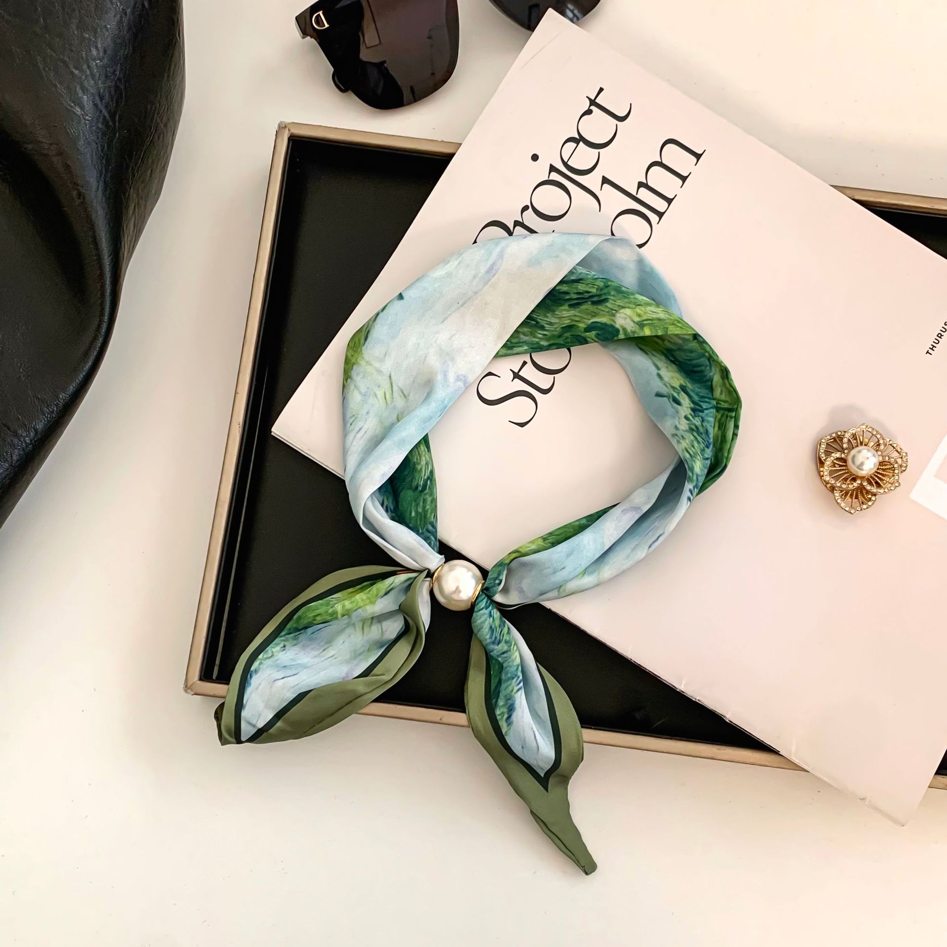 Ethnic Fashion Design - Cashew-Blumen Seidenschal für Damen, Leichter Vielseitiger