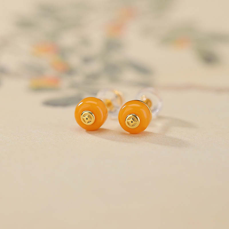Ethnic Fashion Co In - Amber S925 Sterling Silber Münze Runde
