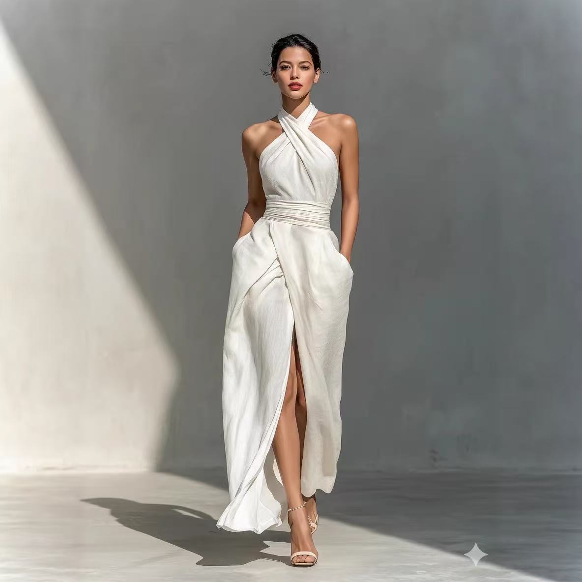 Schickes, einfarbiges, langes  – Ethnic Fashion Design Bewertung und Preis