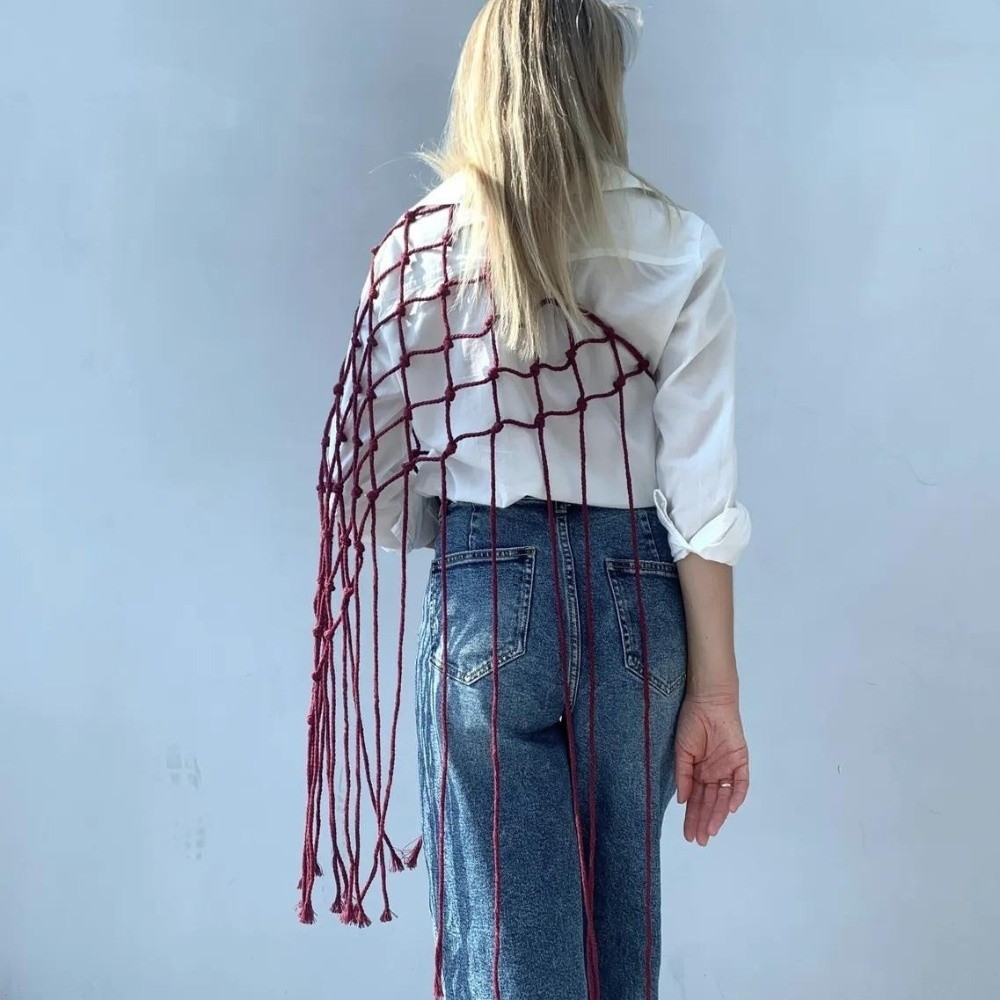 Böhmischer Netz-Fransenschal m – Ethnic Fashion Design Bewertung und Preis