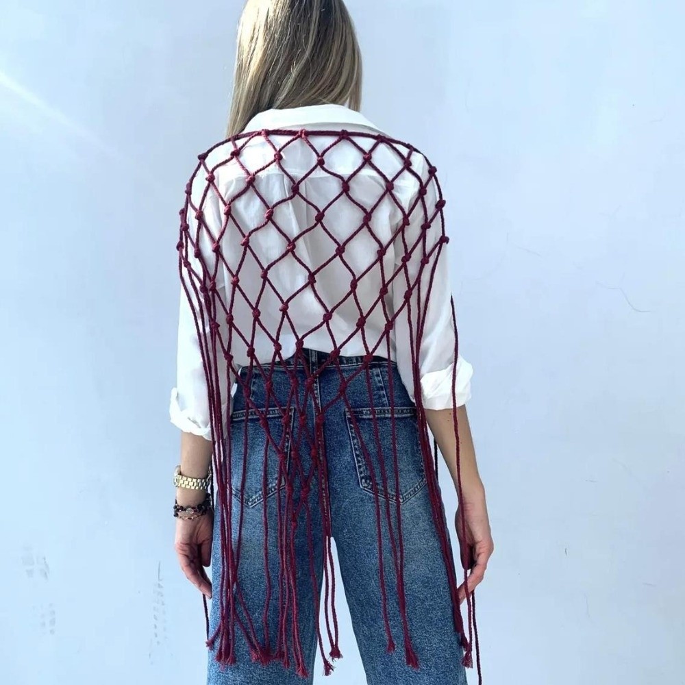 Böhmischer Netz-Fransenschal m – Ethnic Fashion Design Bewertung und Preis